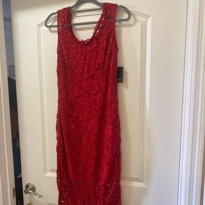 Marina Red Lace Dress modo length size 12 New